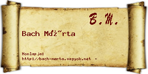 Bach Márta névjegykártya