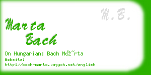 marta bach business card